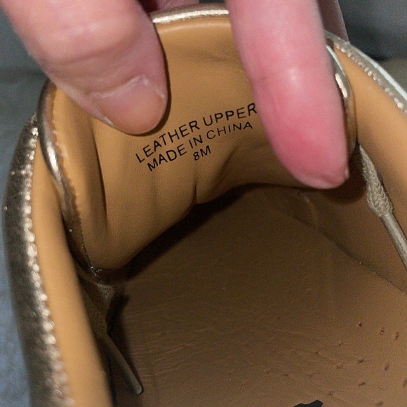 NWT J/SLIDES HALLY Gold Metallic & White Leather - Picture 16 of 16